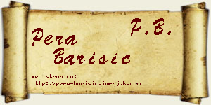 Pera Barišić vizit kartica